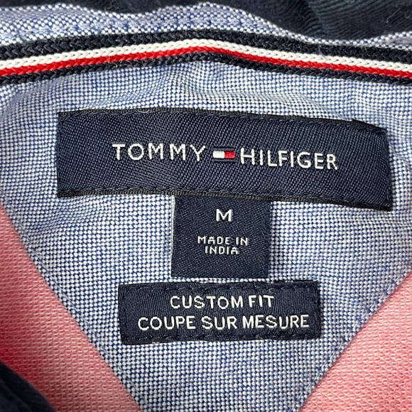 Tommy Hilfiger Custom Fit Salmon Pink Polo with Contrasting Logo Collar Medium - Picture 10 of 10